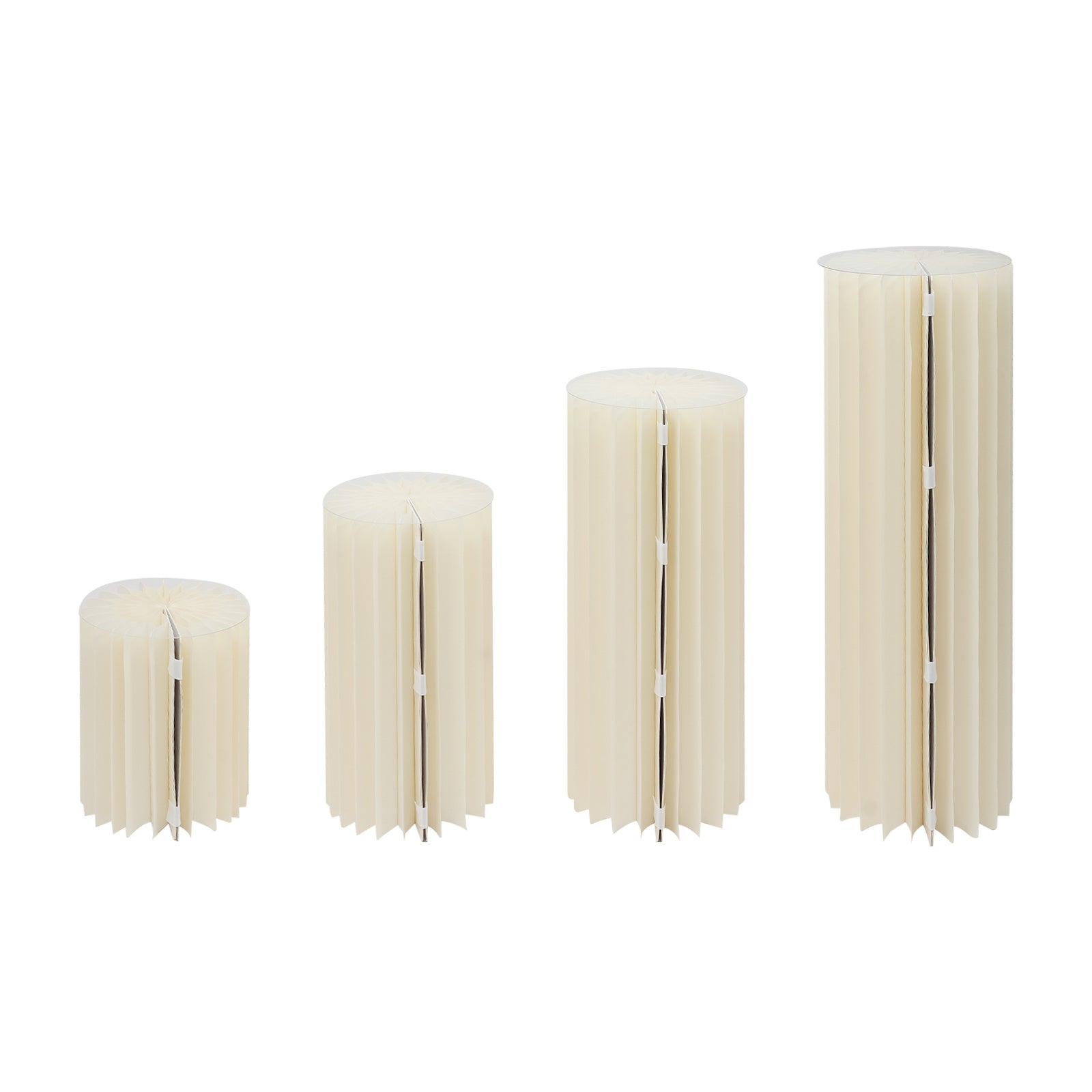 Mesa de papel efeito Sanfona 4pc - Marfim