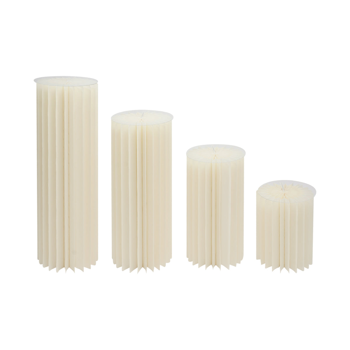 Mesa de papel efeito Sanfona 4pc - Marfim