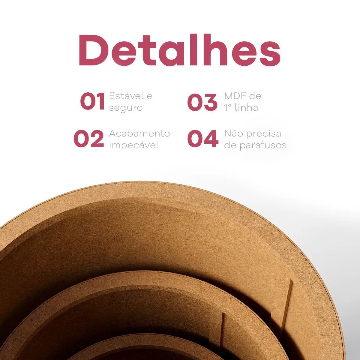 Kit com 3 Cilindros MDF (P, M, G)