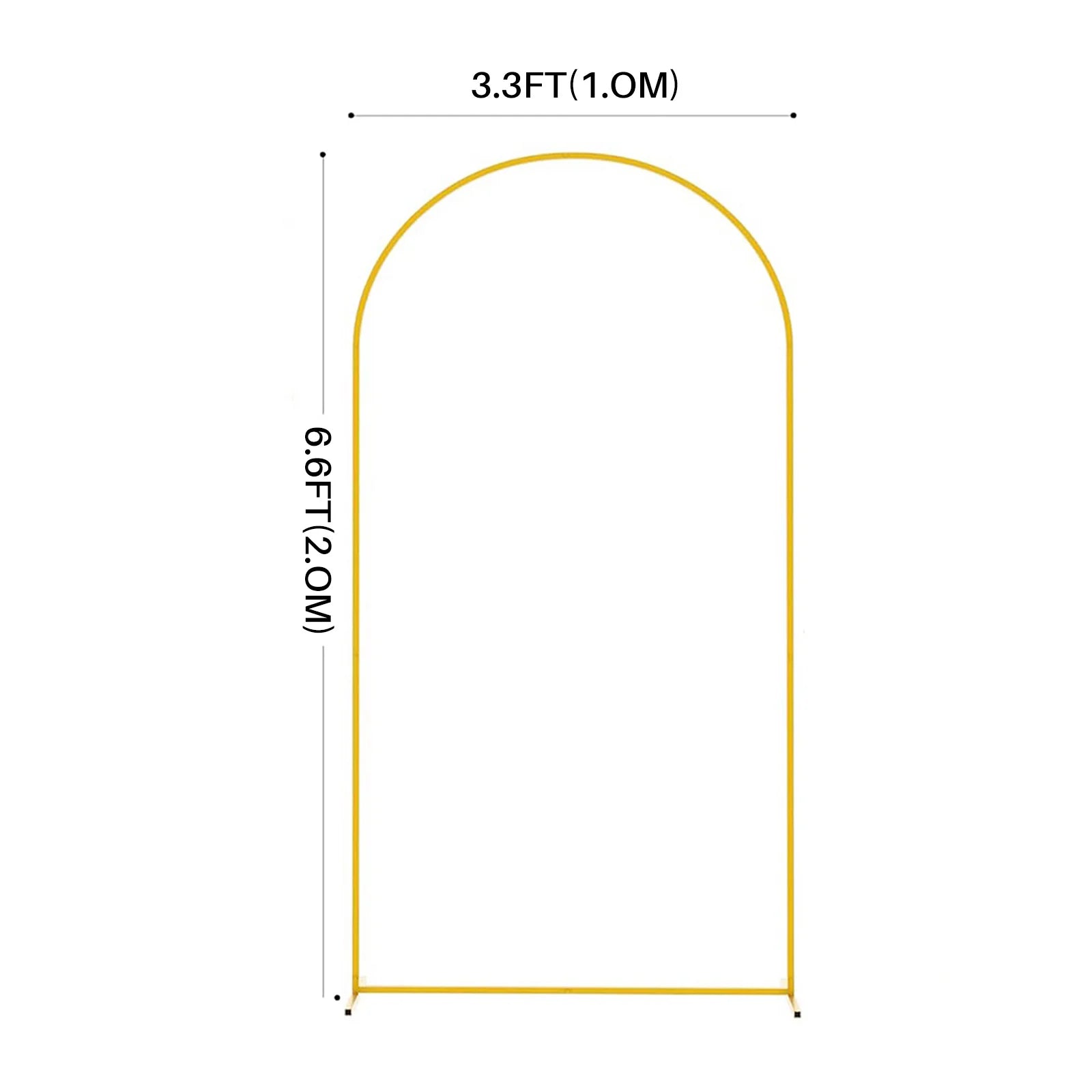Gold Wedding Arch Backdrop Frame for Party Reusable Balloon Stand for Bridal Shower Birthday Ceremony Garden Decor 6/6.6/7.2FT