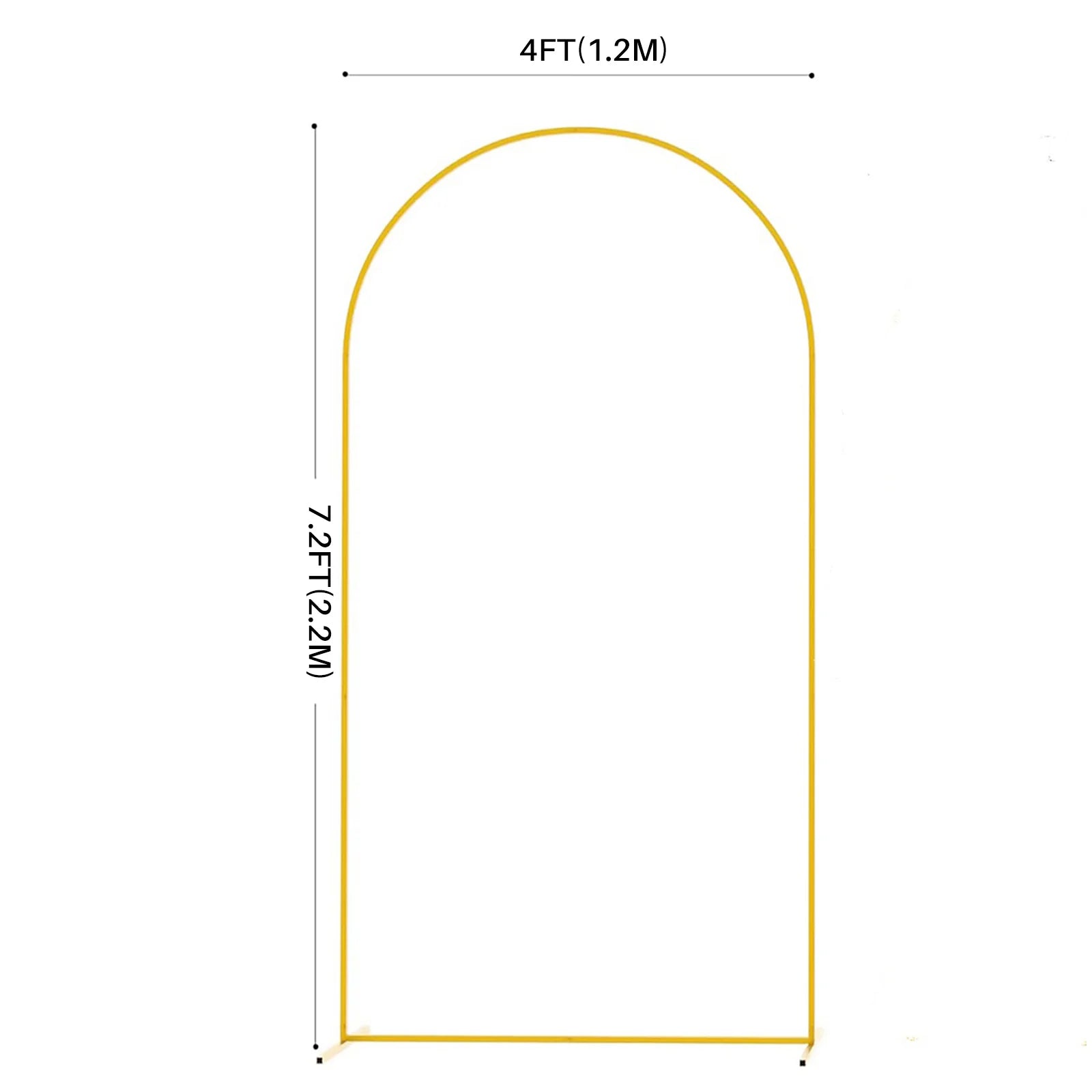 Gold Wedding Arch Backdrop Frame for Party Reusable Balloon Stand for Bridal Shower Birthday Ceremony Garden Decor 6/6.6/7.2FT