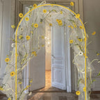 Arco romano dourado de metal para casamentos e festas