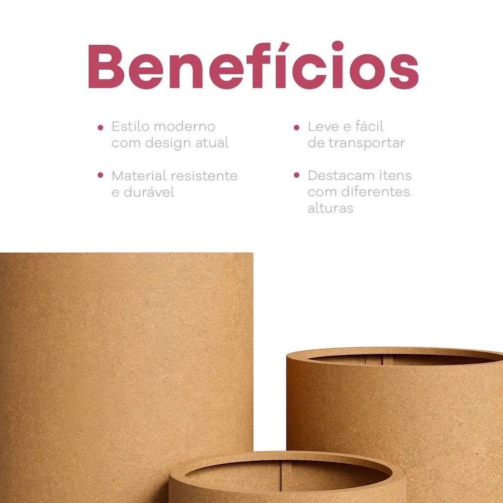 Kit com 3 Cilindros MDF (P, M, G)