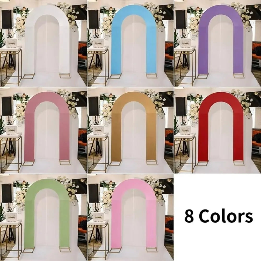 High Elasticity Arch Backdrop Cover Stretchy Open Background Cloth Stand Cover U-Shaped Wedding Party Decoration