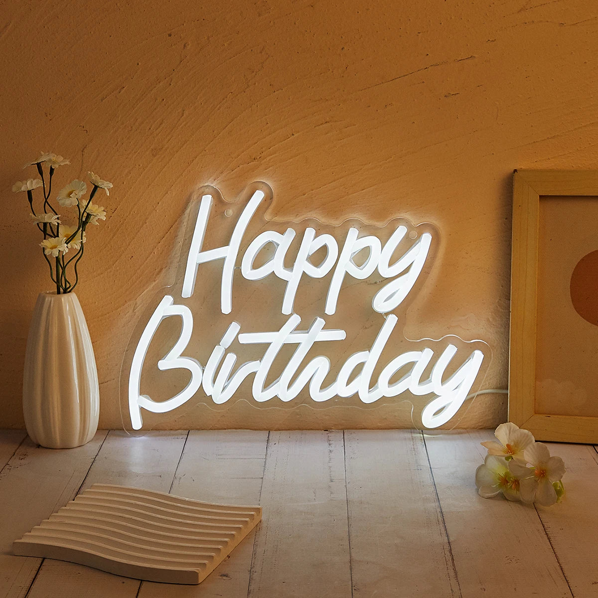 Neon LED Happy Birthday – Decoração de Festa USB