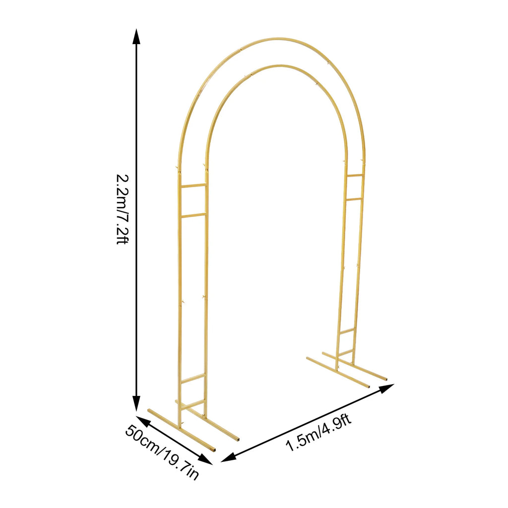 7.2ft Metal Wedding Arch  with Base, Balloon Arch Backdrop Arch Stand for Wedding, Garden, Yard, Indoor Outdoor Party Decoration