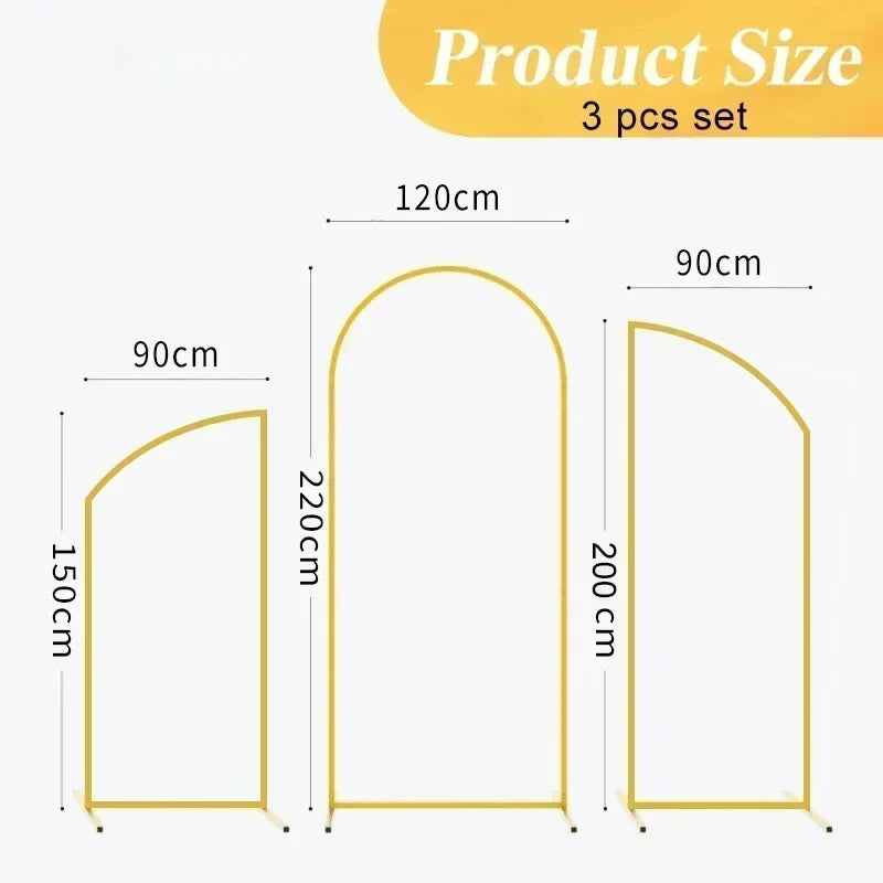 Arco romano dourado para casamento - 3pcs
