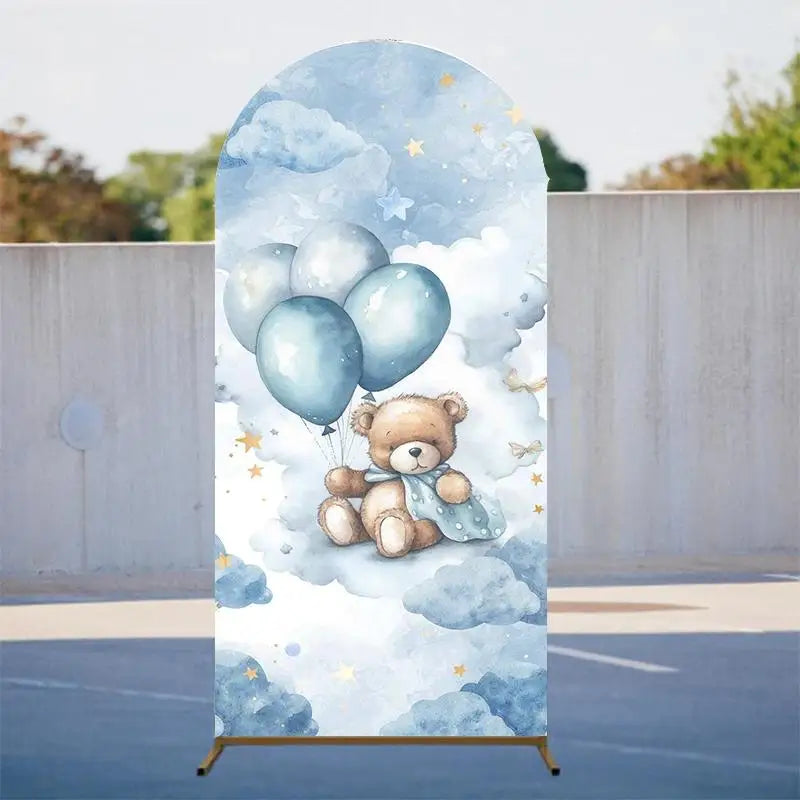 VIKAMA Party Cartoon Arch Background Party Background Elastic Fabric Baby Birthday Party Wedding Photography Props