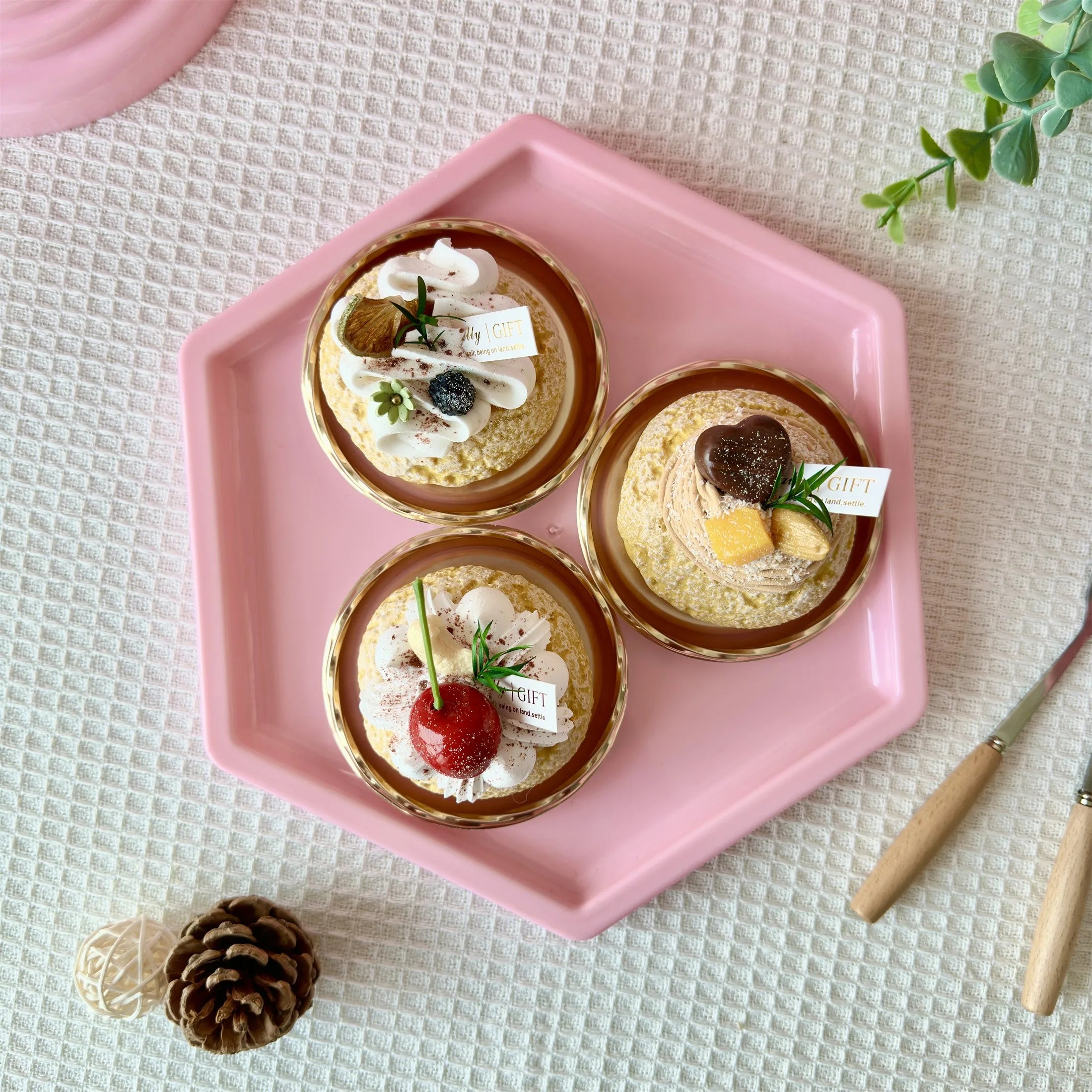 1pc hexagon cupcake stand for wedding birthday party decorations fiesta decor pink party decoration cake stand set for christmas