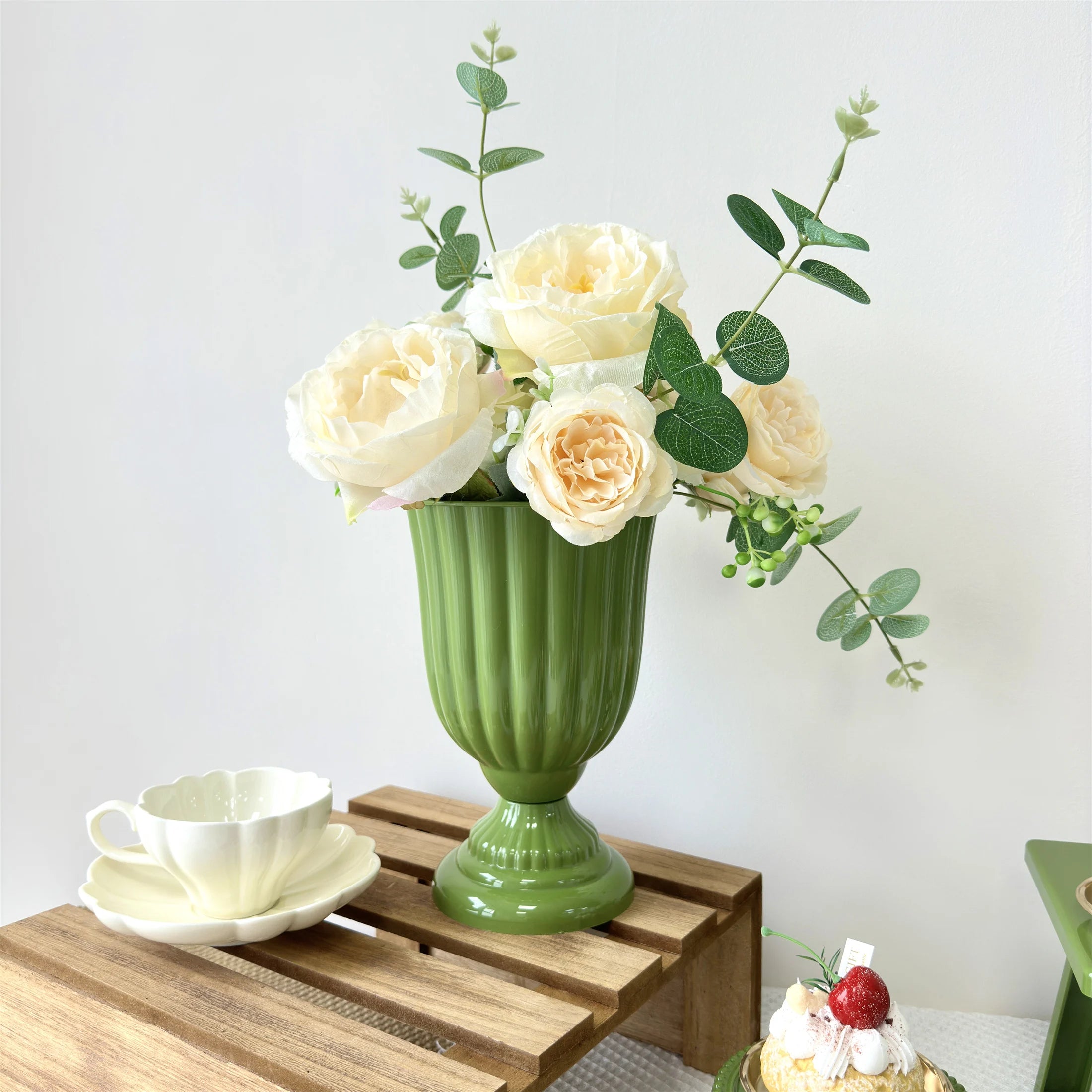 1Pc Retro color Flower vase Arrangement Pots for Centerpiece Table Decorations Plastic Vase Home Decor for Home Wedding Party