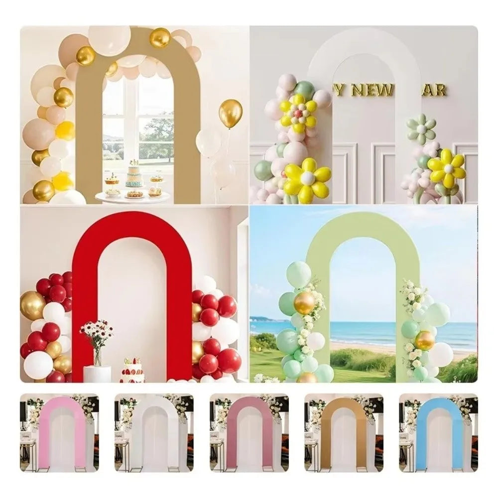 High Elasticity Arch Backdrop Cover Stretchy Open Background Cloth Stand Cover U-Shaped Wedding Party Decoration