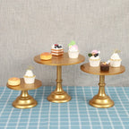 Trio de Suportes Metálicos para Bolos e Doces 20/25/30cm