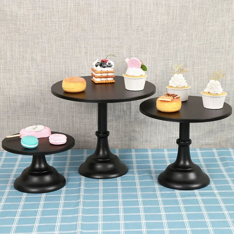 Trio de Suportes Metálicos para Bolos e Doces 20/25/30cm