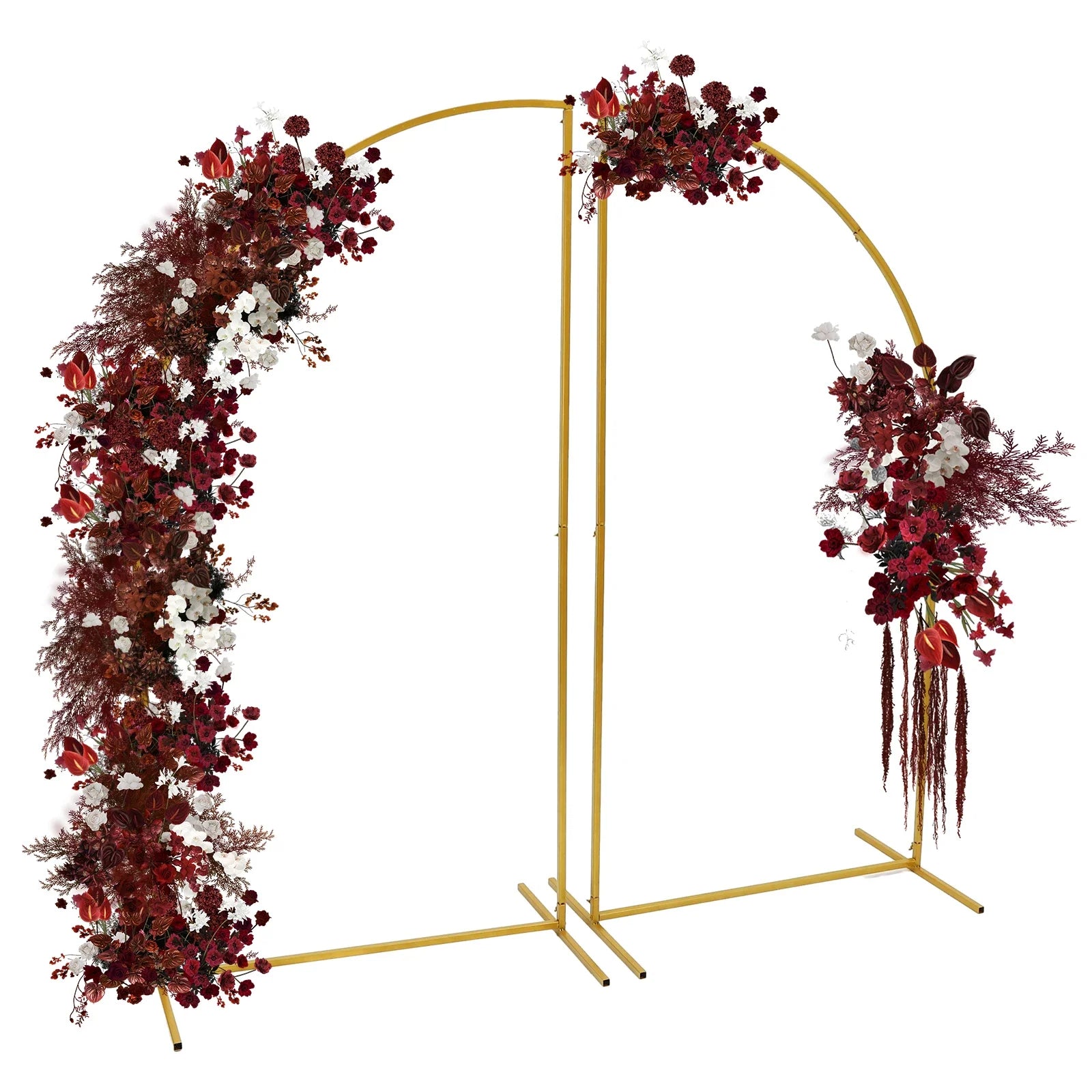 Set of 2 Wedding Arch Stand Backdrop,  Arched Frame for Wedding Ceremony Birthday Party Photo Booth Metal Arch Backdrop Stand,