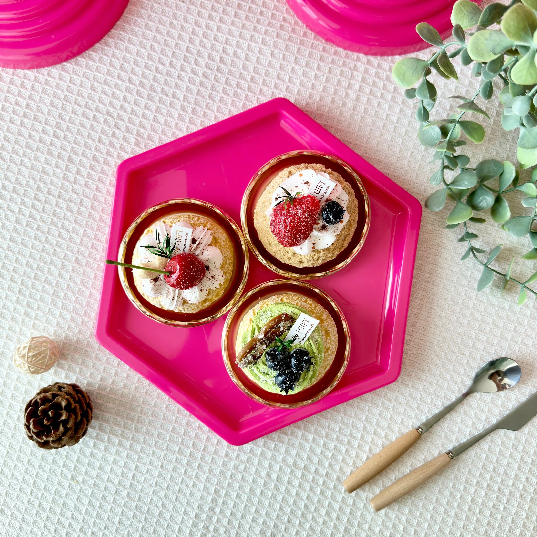 1pc hexagon cupcake stand for wedding birthday party decorations fiesta decor pink party decoration cake stand set for christmas