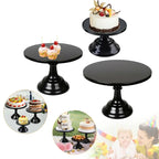 Trio de Suportes Metálicos para Bolos e Doces 20/25/30cm