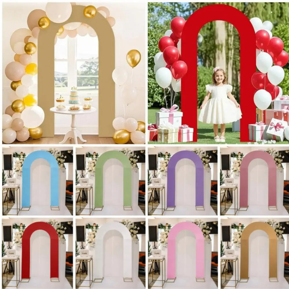 High Elasticity Arch Backdrop Cover Stretchy Open Background Cloth Stand Cover U-Shaped Wedding Party Decoration