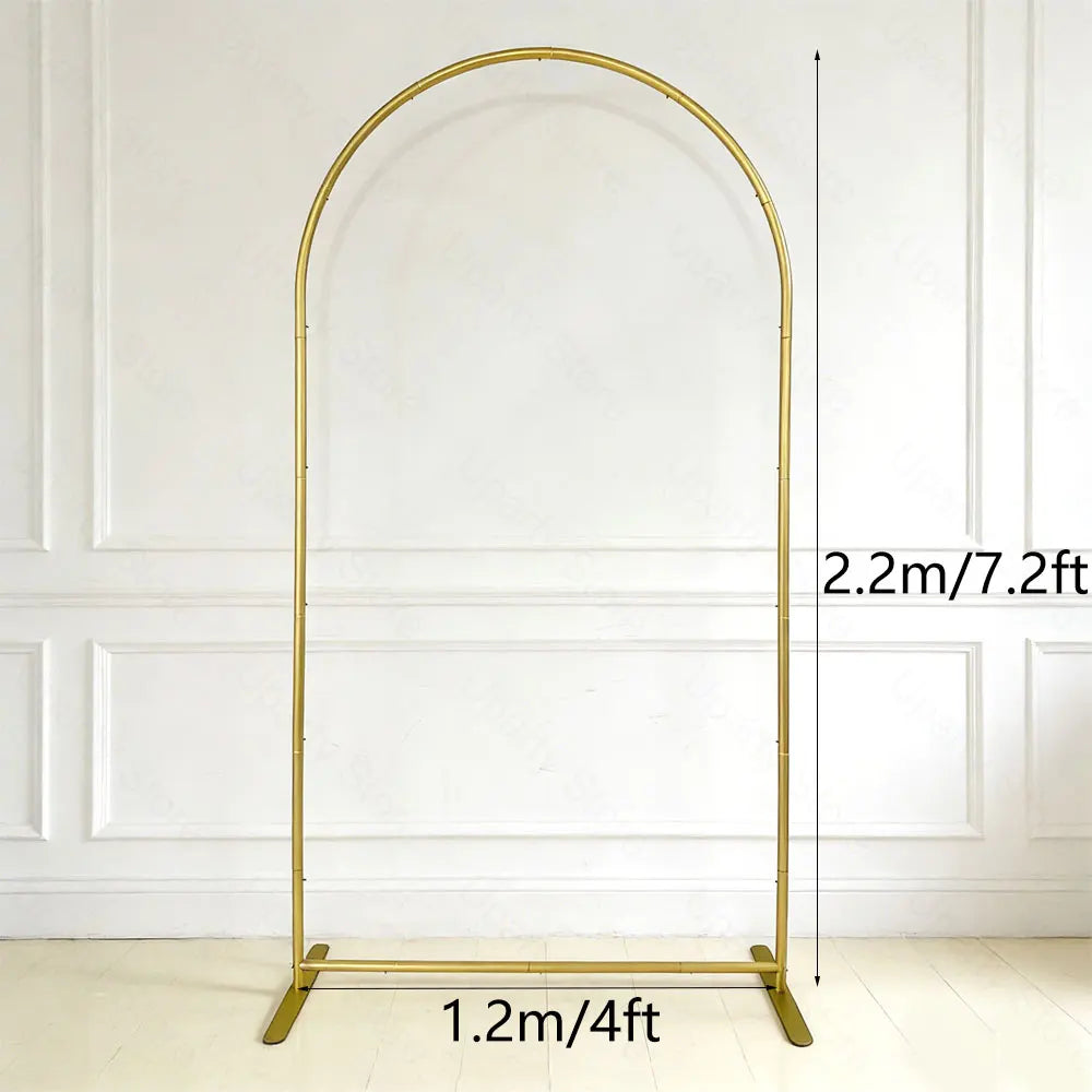 5.9/7.2FT Metal Arch Stand for Wedding Stable Gold Aluminum Alloy Chiara Arch Backdrop Frame for Birthday Baby Shower Party Deco