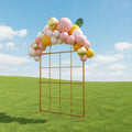 Metal Wedding Archway Backdrop Stand Galvanized Iron Free Standing Gold Durable Sturdy Easy Assemble Reusable