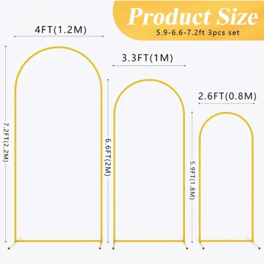 Arco romano dourado para casamento - 3pcs