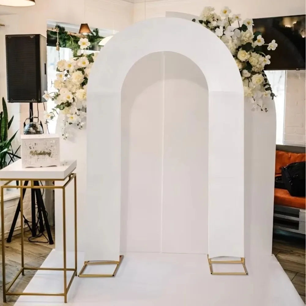 High Elasticity Arch Backdrop Cover Stretchy Open Background Cloth Stand Cover U-Shaped Wedding Party Decoration