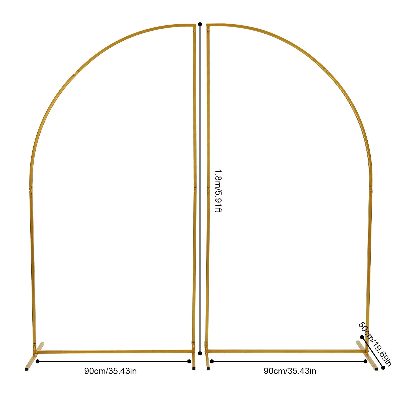 Set of 2 Wedding Arch Stand Backdrop,  Arched Frame for Wedding Ceremony Birthday Party Photo Booth Metal Arch Backdrop Stand,