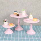 Trio de Suportes Metálicos para Bolos e Doces 20/25/30cm