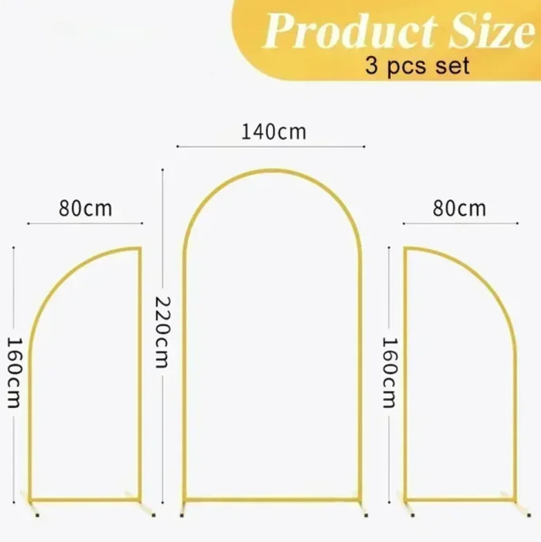 Arco romano dourado para casamento - 3pcs