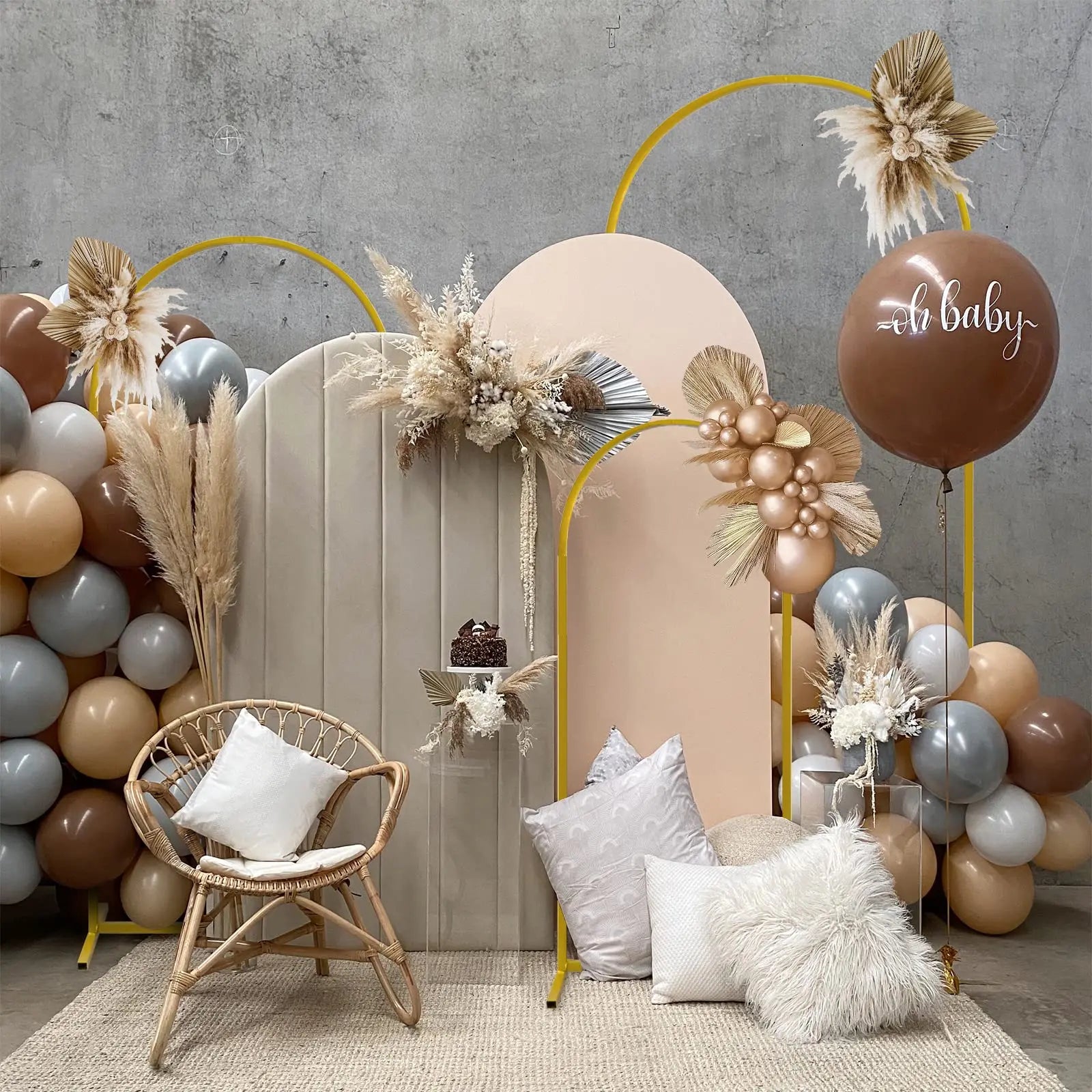 Hochzeitsbogen-Hintergrundständer 3er-Set Gold Metallbogen-Hintergrundständer für Hochzeitszeremonie Babyparty Geburtstag