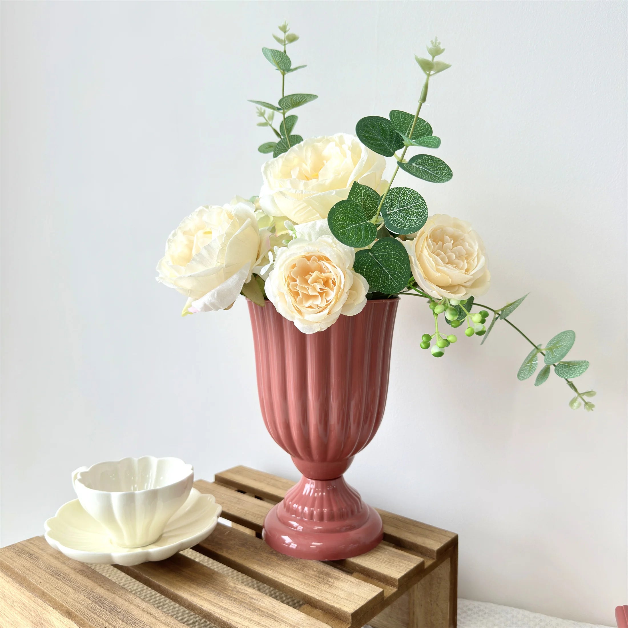 1Pc Retro color Flower vase Arrangement Pots for Centerpiece Table Decorations Plastic Vase Home Decor for Home Wedding Party