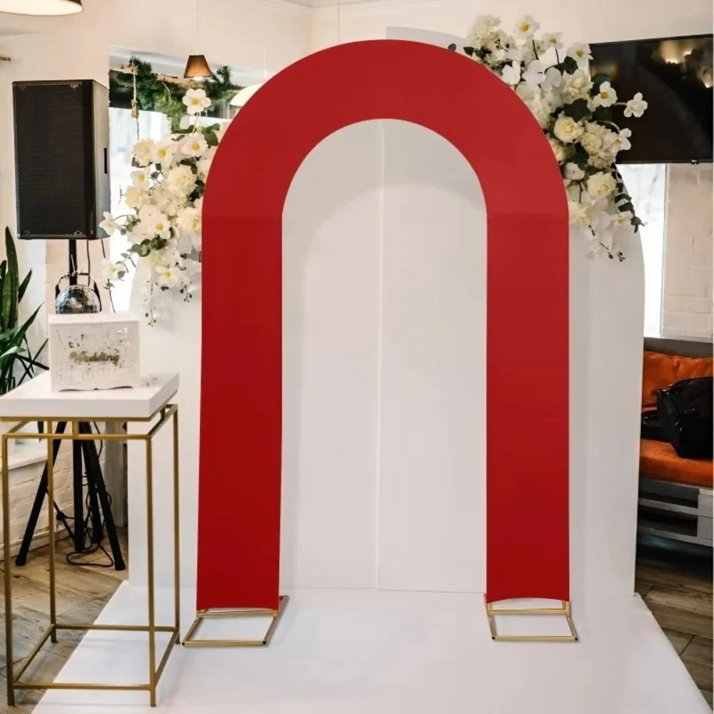 High Elasticity Arch Backdrop Cover Stretchy Open Background Cloth Stand Cover U-Shaped Wedding Party Decoration