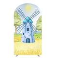 Painel lateral veste-fácil romano Fazendinha - Celeiro azul