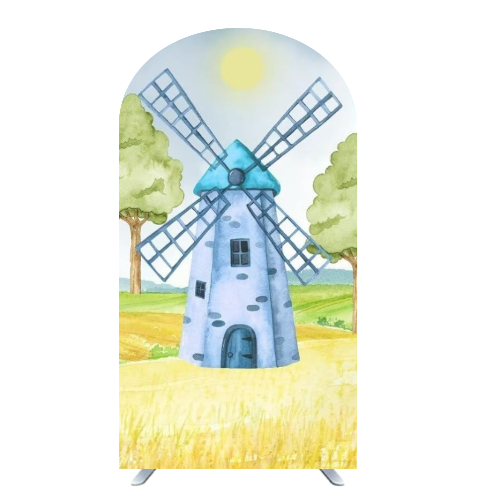 Painel lateral veste-fácil romano Fazendinha - Celeiro azul